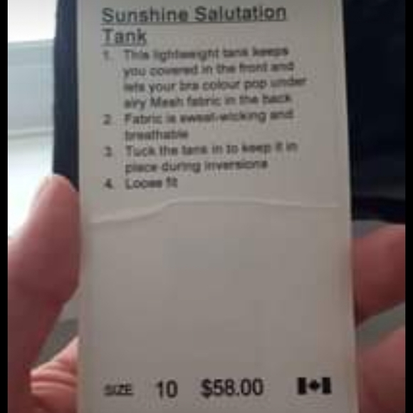 Brand New Lululemon Sunshine Salutation Tank - Picture 3 of 3